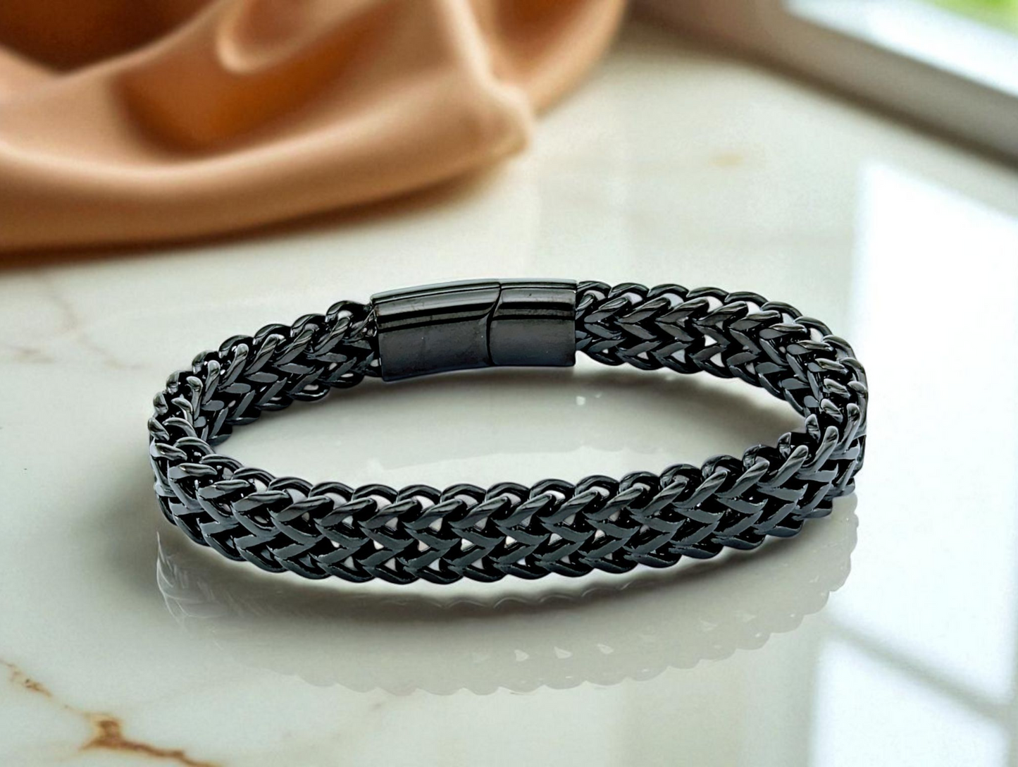 Black Vortex Bracelet with Magnet Lock