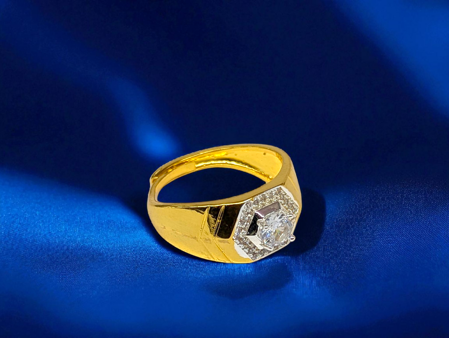 Royal Hexagon Diamond Ring - Adjustable size