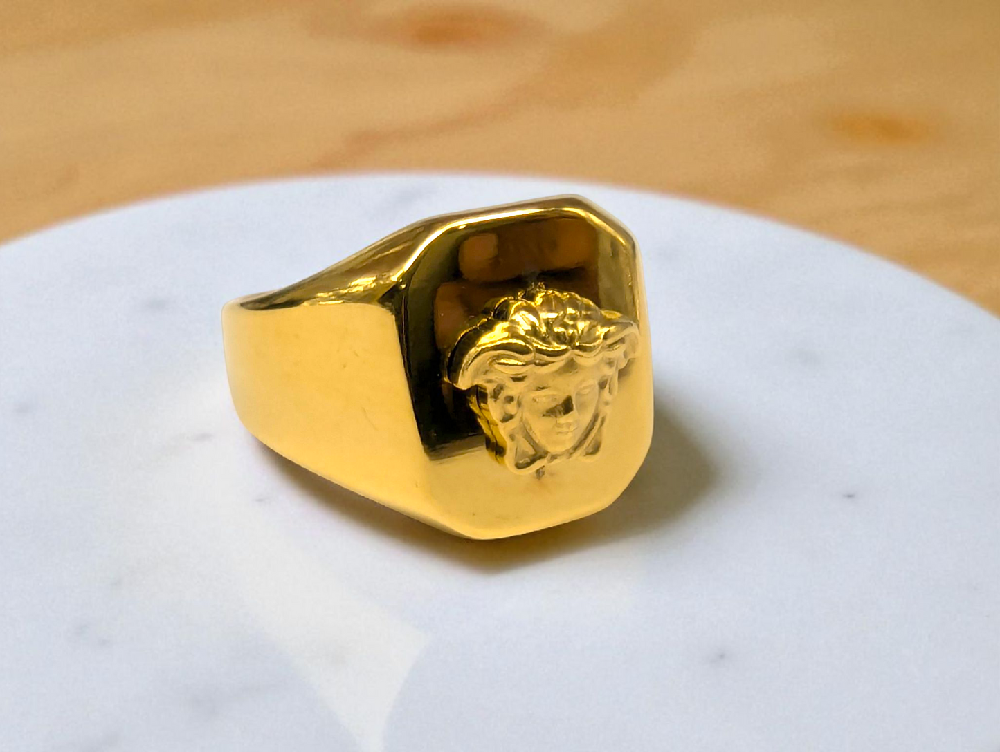 Gold Clean Medusa Ring