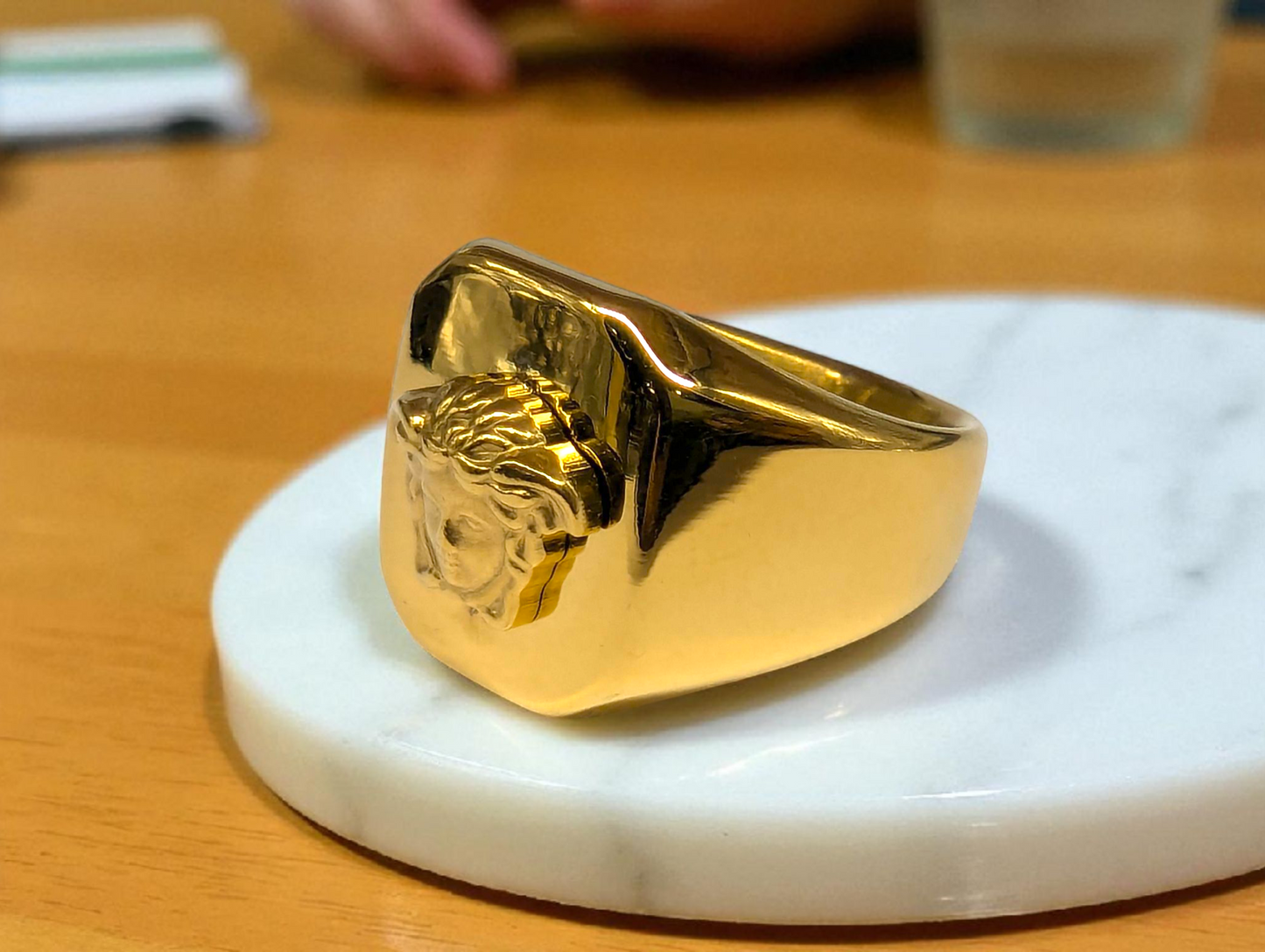 Gold Clean Medusa Ring