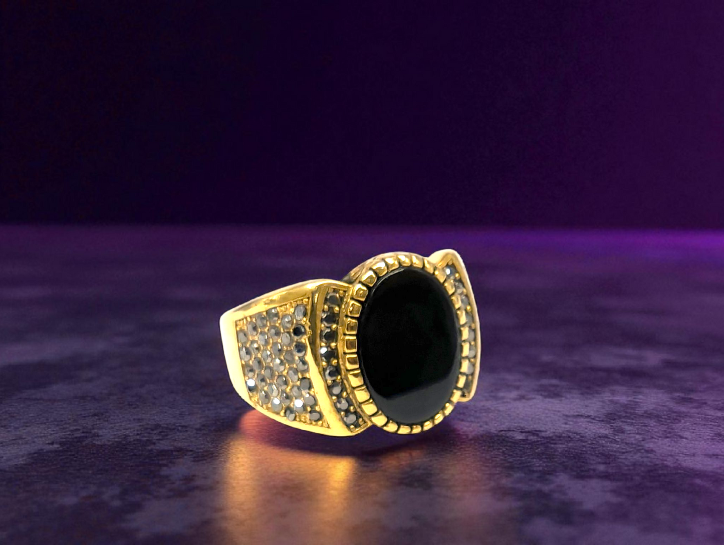 Elegant Black Stone Statement Ring