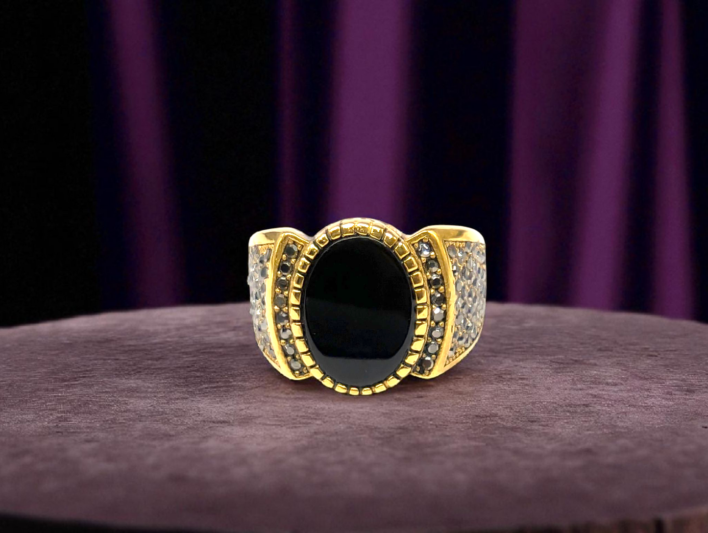 Elegant Black Stone Statement Ring