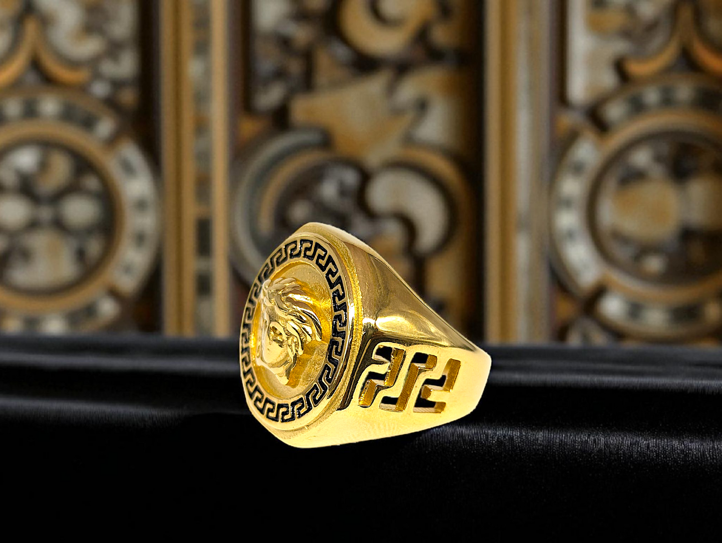 Regal Medusa Gold Ring
