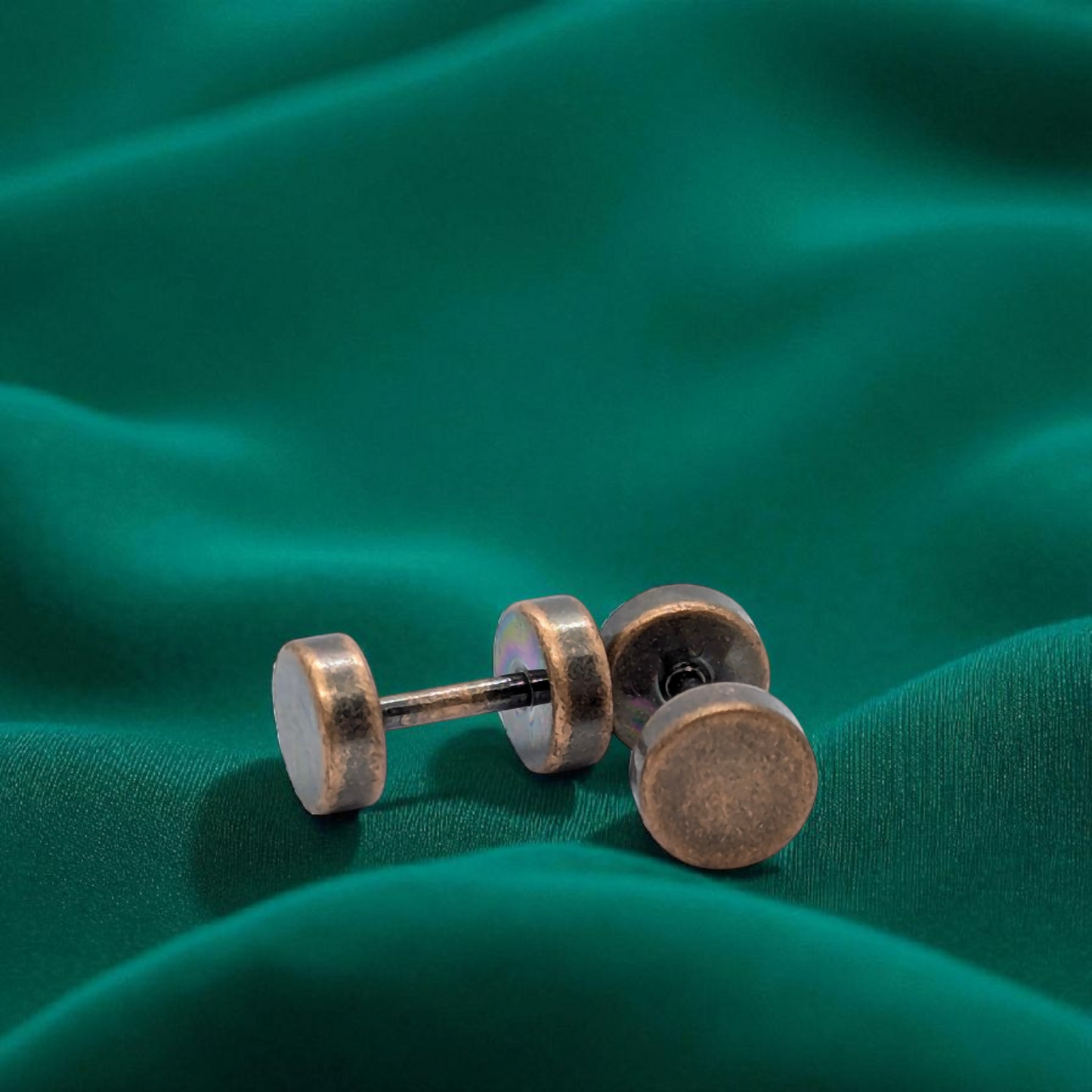 Men’s Textured Round Stud Earrings