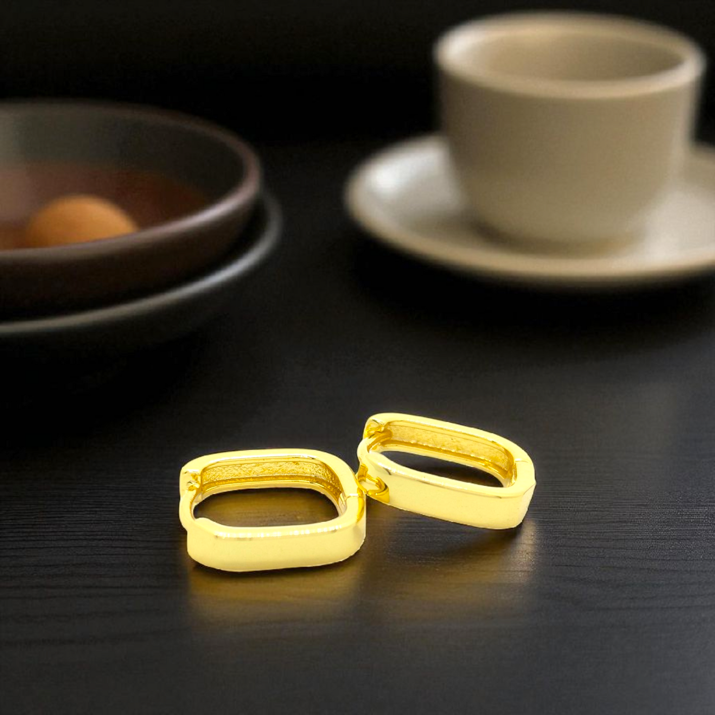 Men’s Gold Square Hoop Earrings
