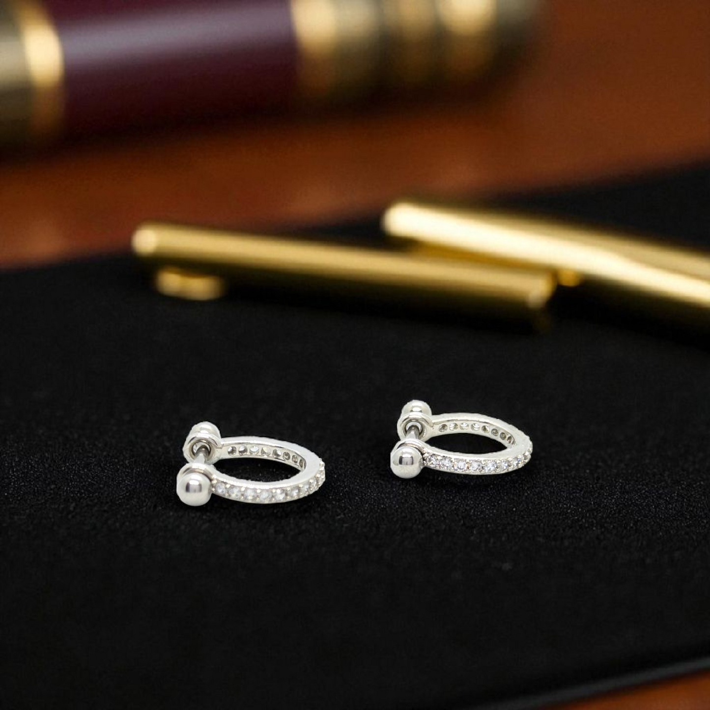 Bold Silver Hoop Earrings for Men – Rugged Omega earing
