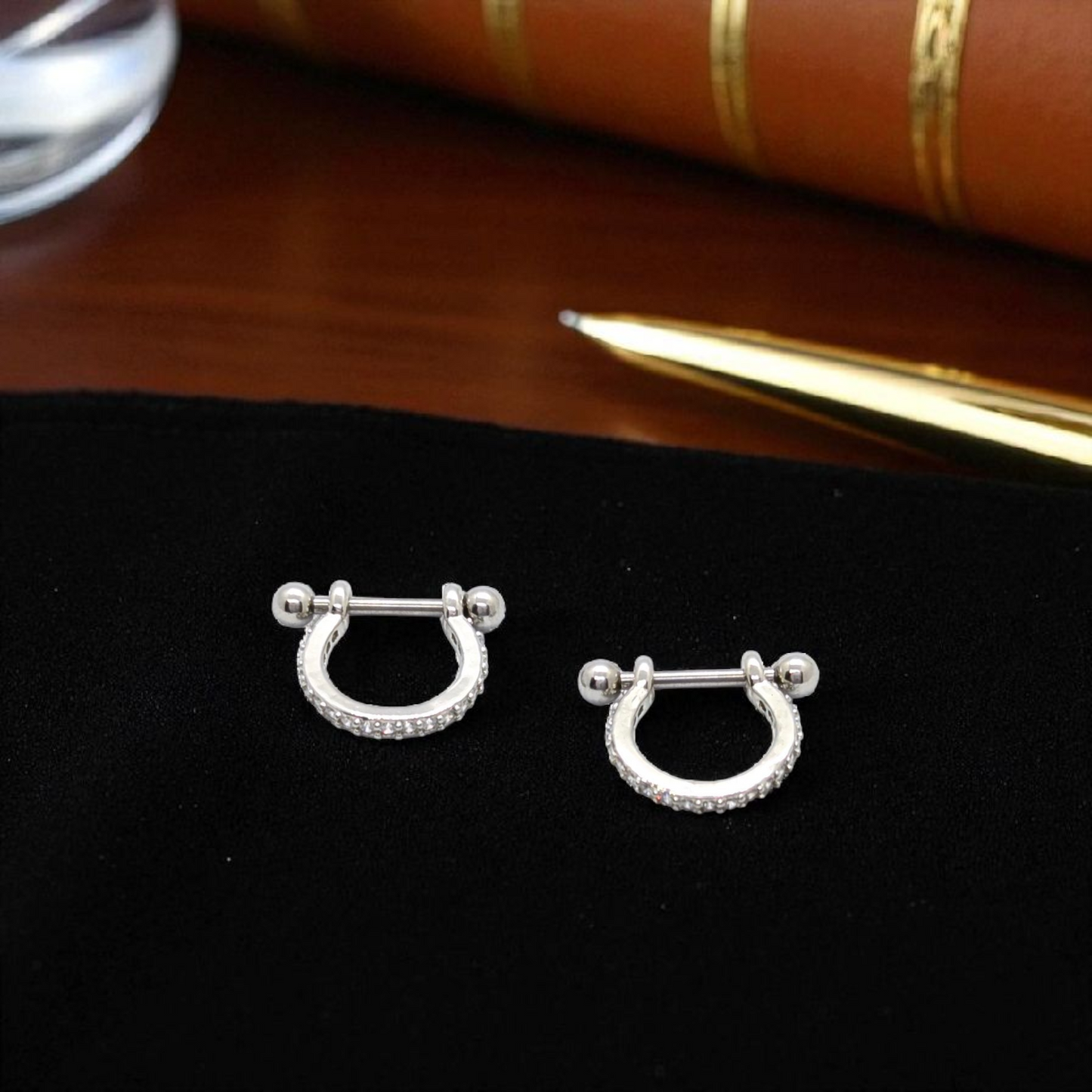 Bold Silver Hoop Earrings for Men – Rugged Omega earing