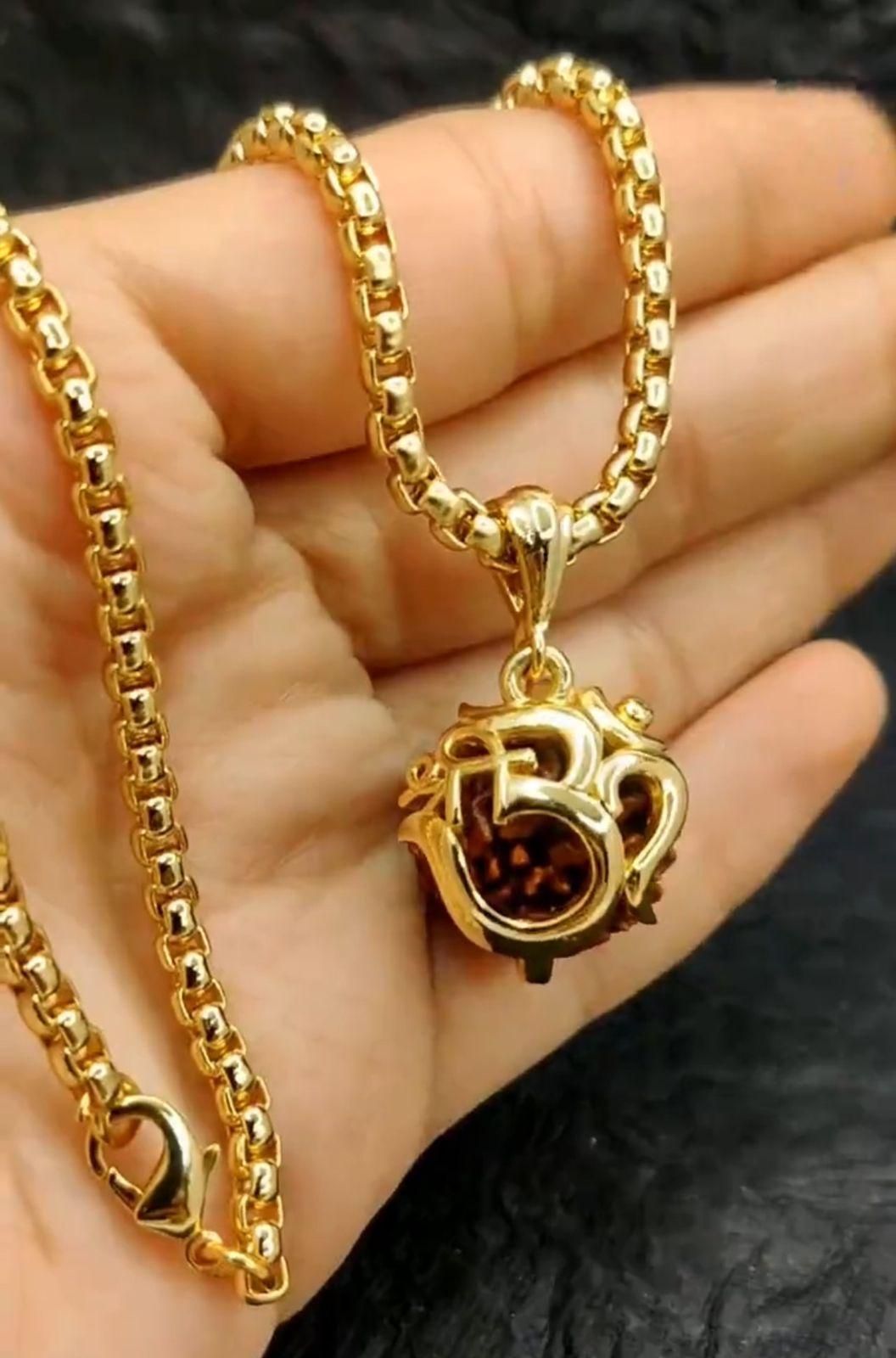 Om Rudraksha Pendant With Chain – MADE REGAL