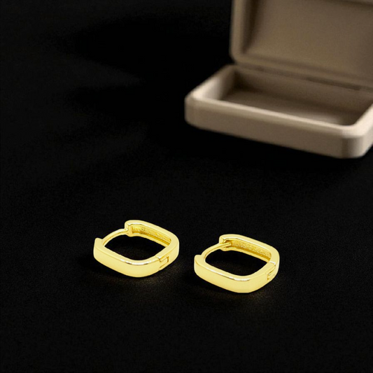 Men’s Gold Square Hoop Earrings