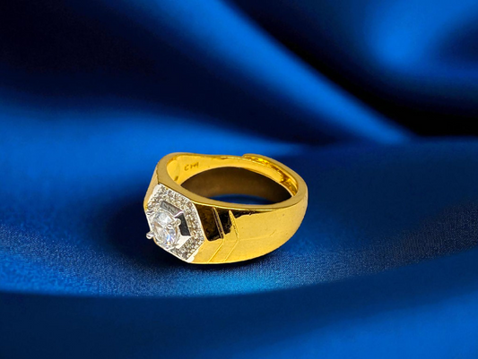 Royal Hexagon Diamond Ring - Adjustable size