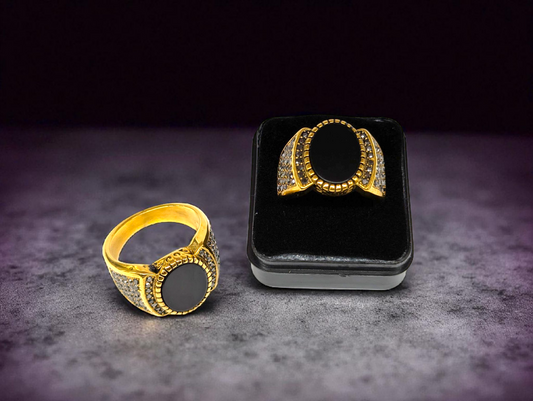 Elegant Black Stone Statement Ring
