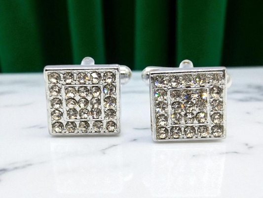 Square stone Cufflink & Tiepin Set