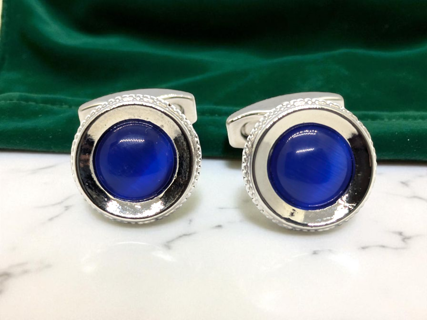 Regal Blue Cufflink & Tiepin Set