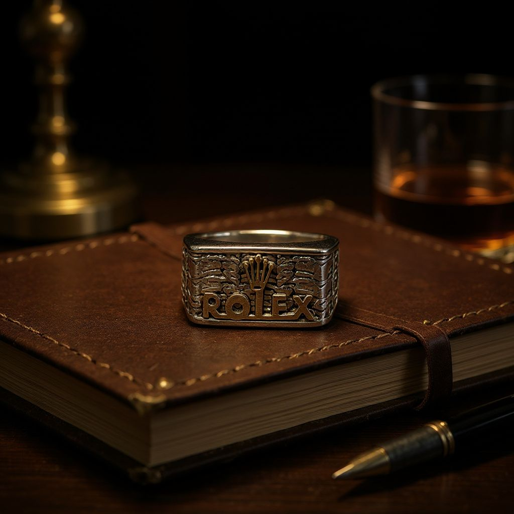 Signature Prestige: Silver Ring with Gold Crown Emblem