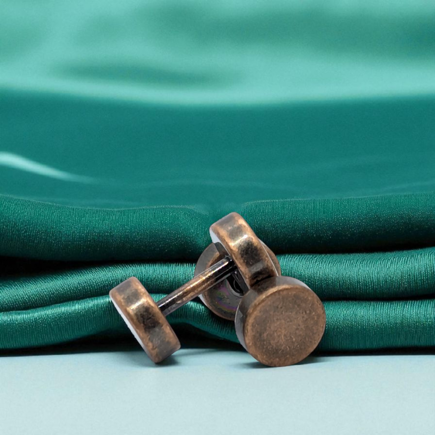 Men’s Textured Round Stud Earrings