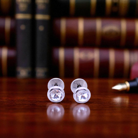 Men’s Reversible Stud Earrings – 5mm Stone