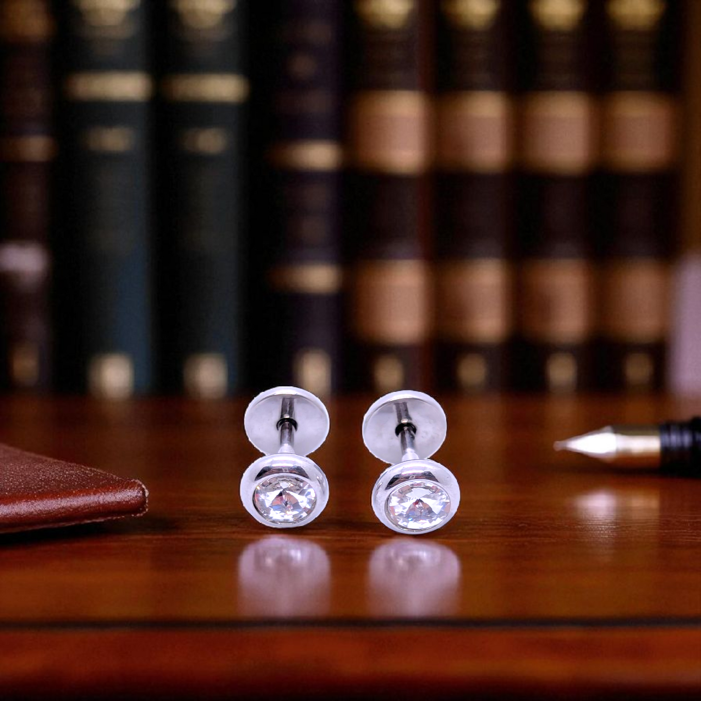 Men’s Reversible Stud Earrings – 5mm Stone