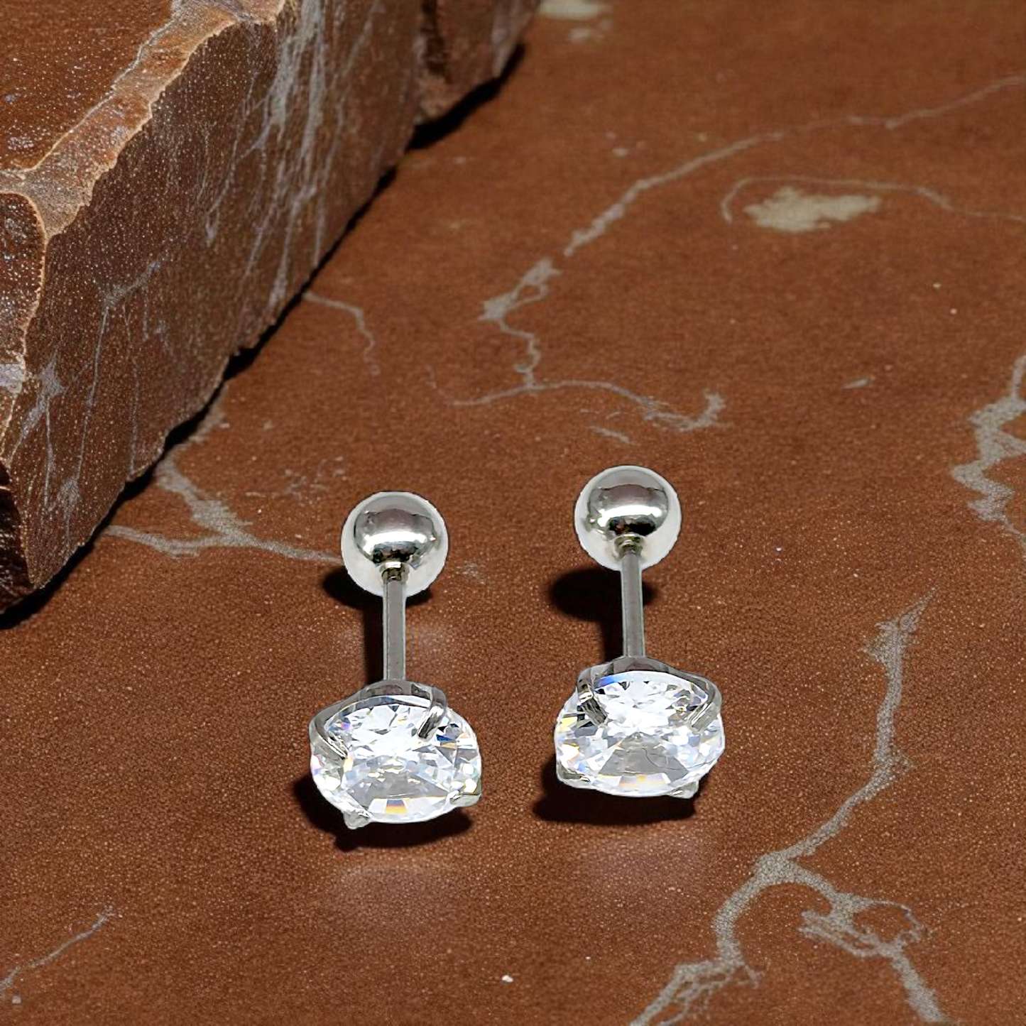 Men’s Classic Stud Earrings – 5mm Stone