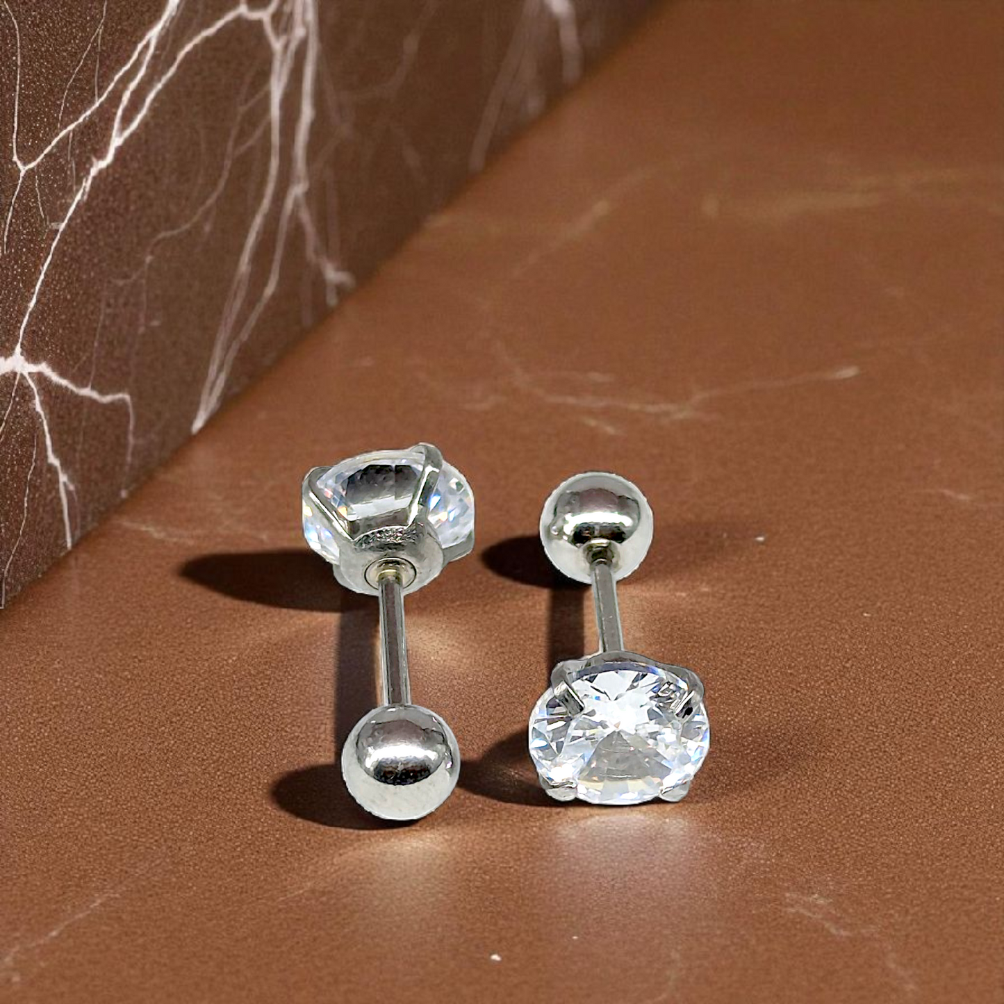 Men’s Classic Stud Earrings – 5mm Stone