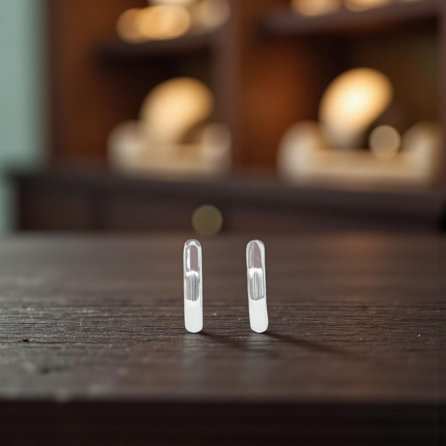 Men’s Octagon Silver Earrings
