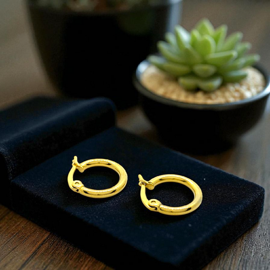 Men’s Gold Hoop Earrings traditional lock