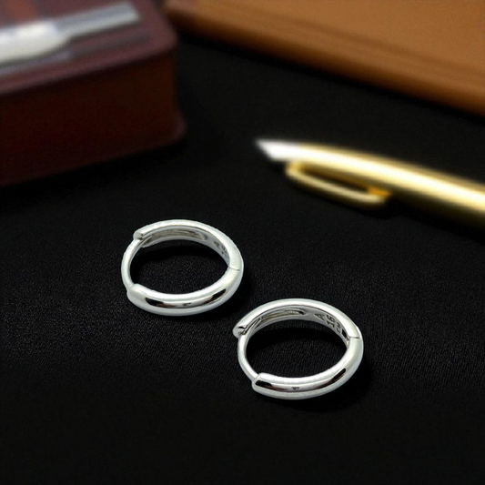 Stainless Steel Silver Hoop Earrings for Men – Sleek, Strong, and Timeless