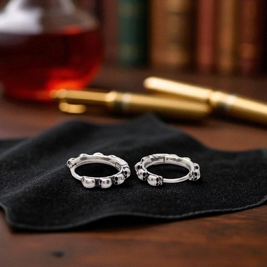 Oxidized Skull Earrings for Men – Bold, Gothic, and Unapologetically You