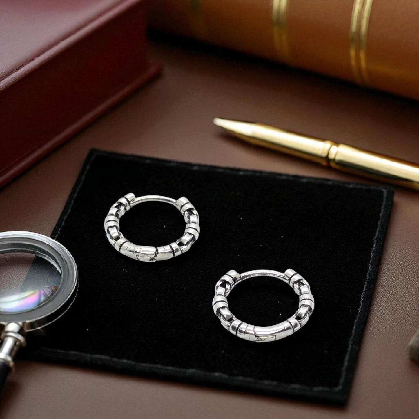 Men’s Oxidized Hoop Earrings – Rugged Charm with Timeless Attitude