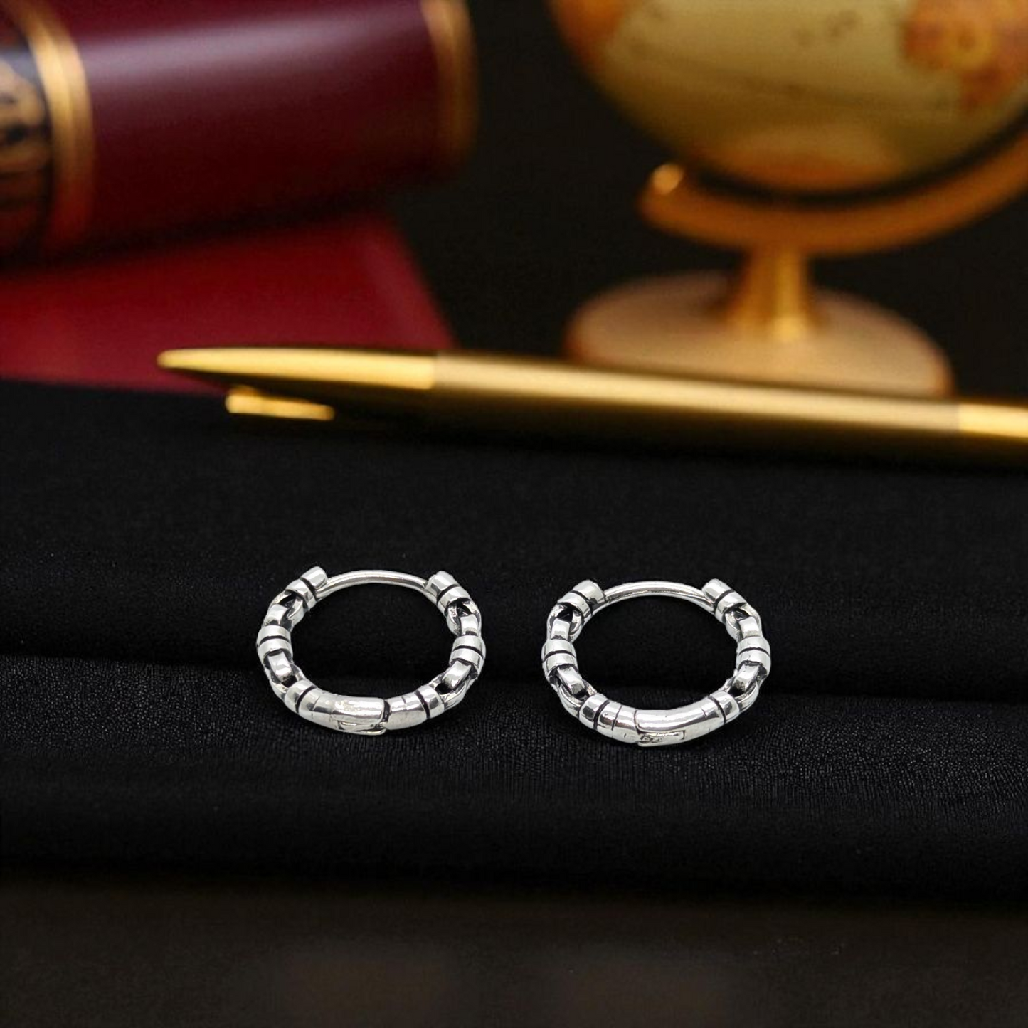 Men’s Oxidized Hoop Earrings – Rugged Charm with Timeless Attitude