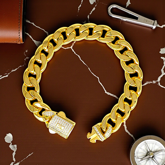 Premium Gold Cuban Link Bracelet – 12mm
